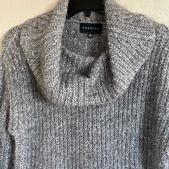 LIKE NEW Premise size medium grey/white colored cowl neck sweater. - Picture 3 of 5